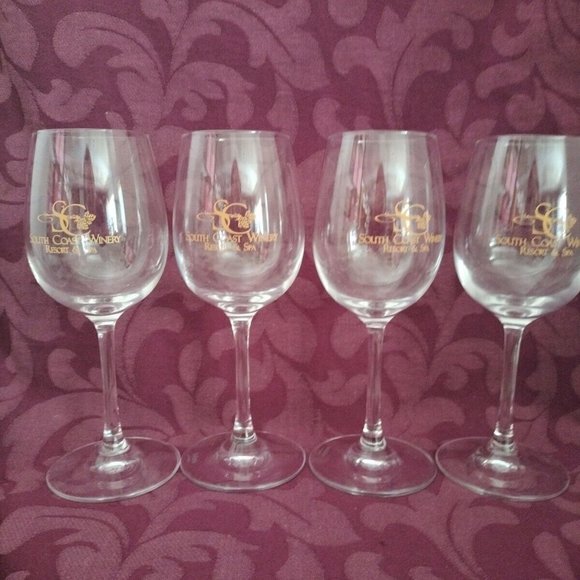 South Coast Winery Resort & Spa 4 Crystal Wine Glass 7"1/2 - Picture 1 of 12